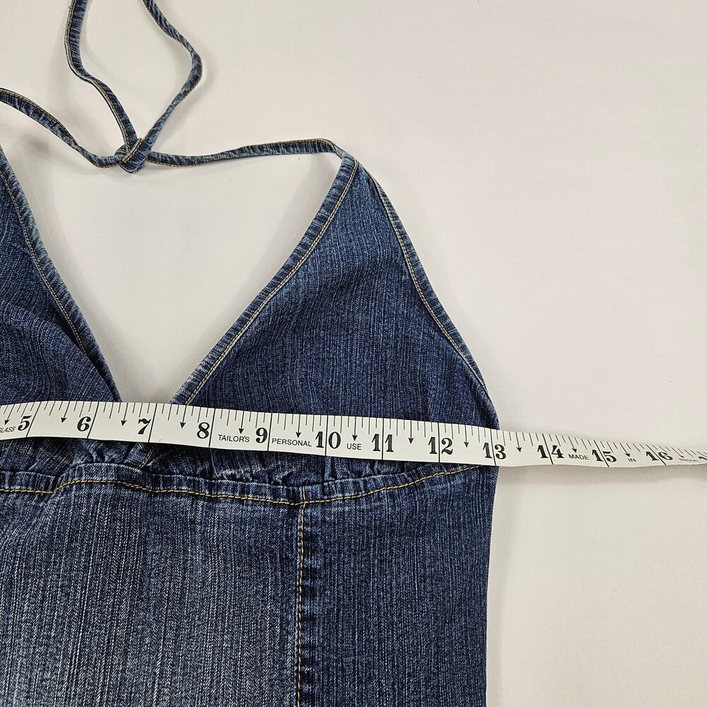 Y2k Euro Halter Jumpsuit Denim Vintage Subversive - Size Small - Picture 6 of 6